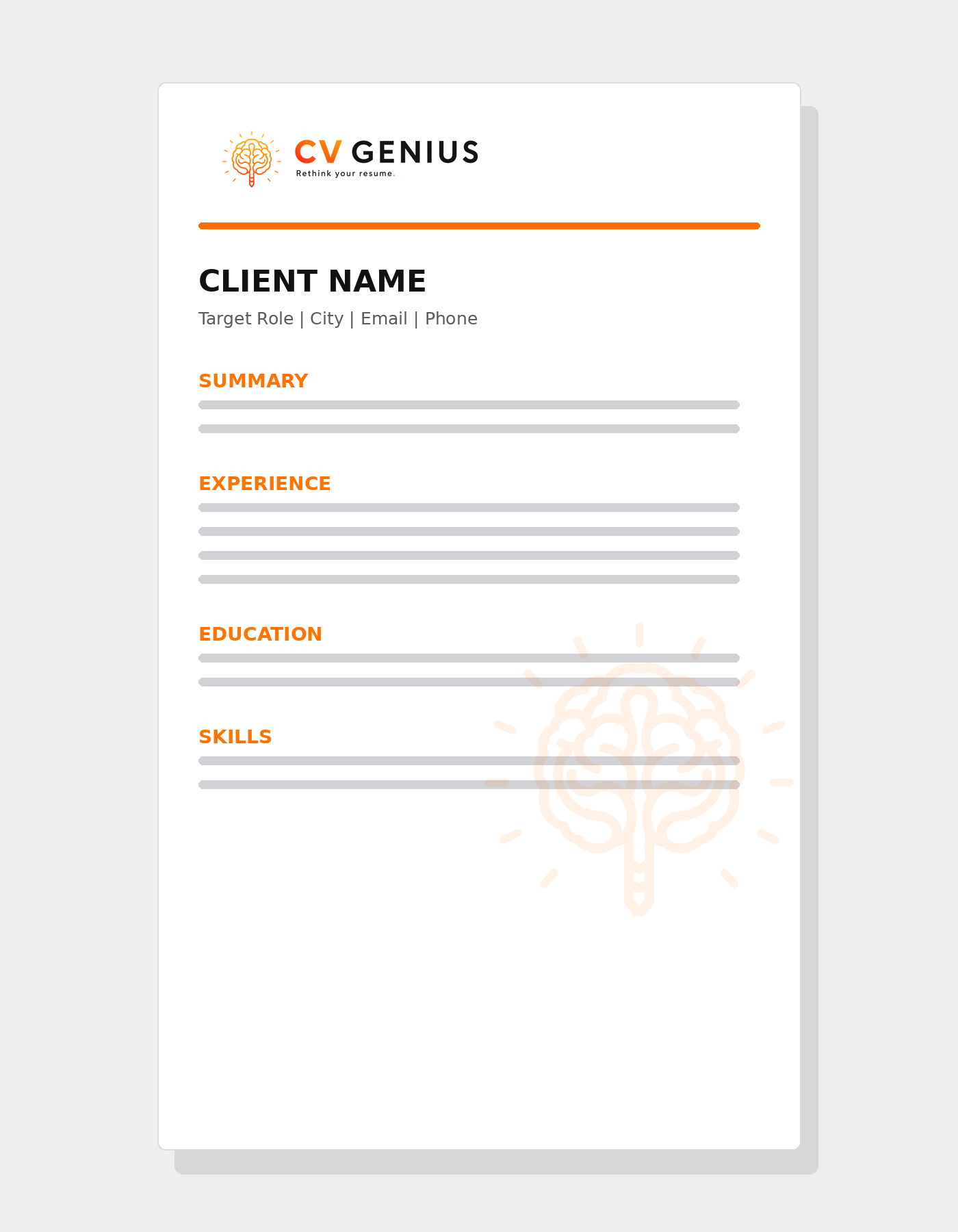CV Genius resume layout