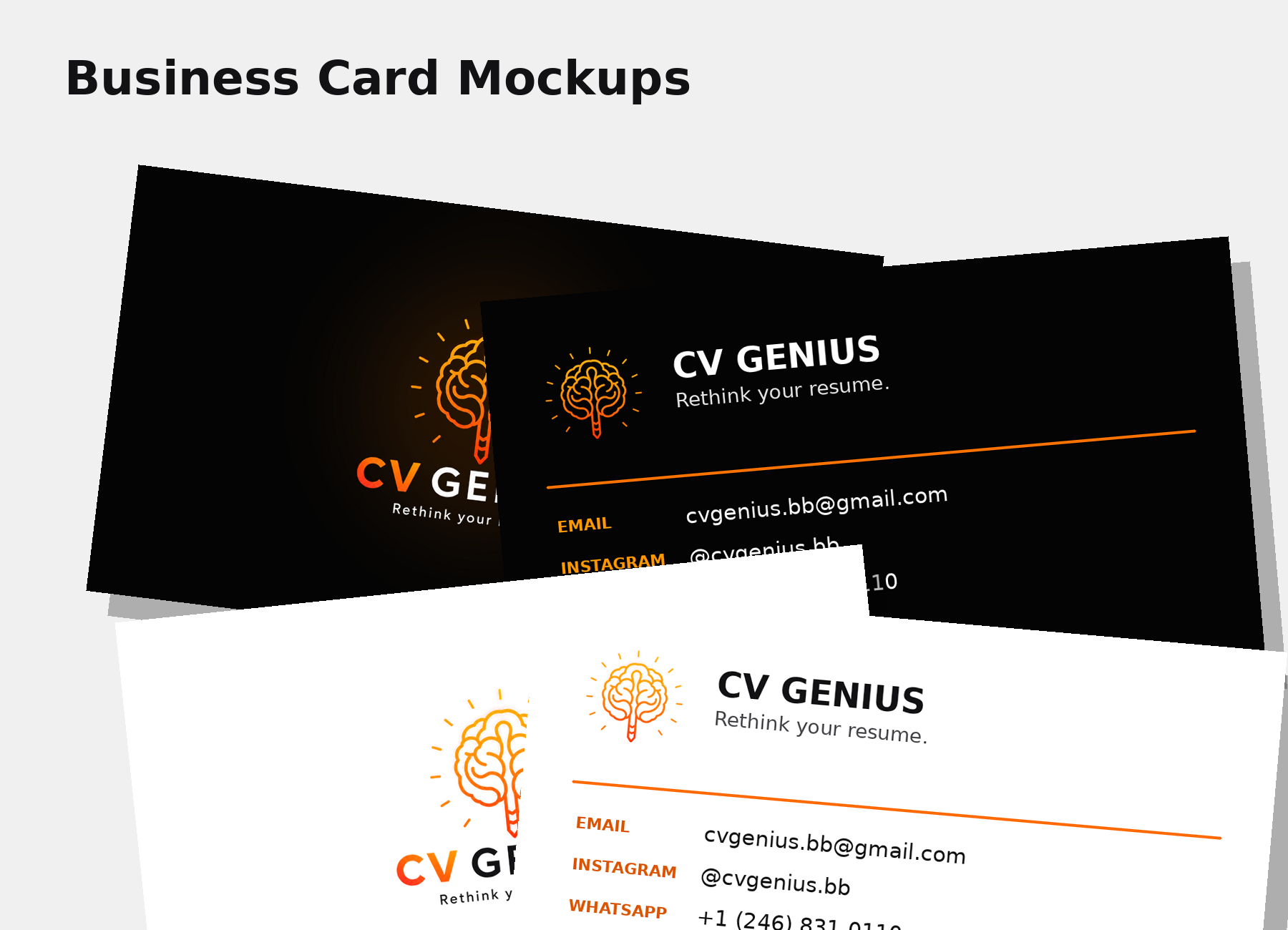 CV Genius business cards